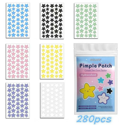 280/1120/1680pcs Seven-Color Star Pimple Patches ā Invisible Hydrocolloid Dots for Fun & Gentle Skincare