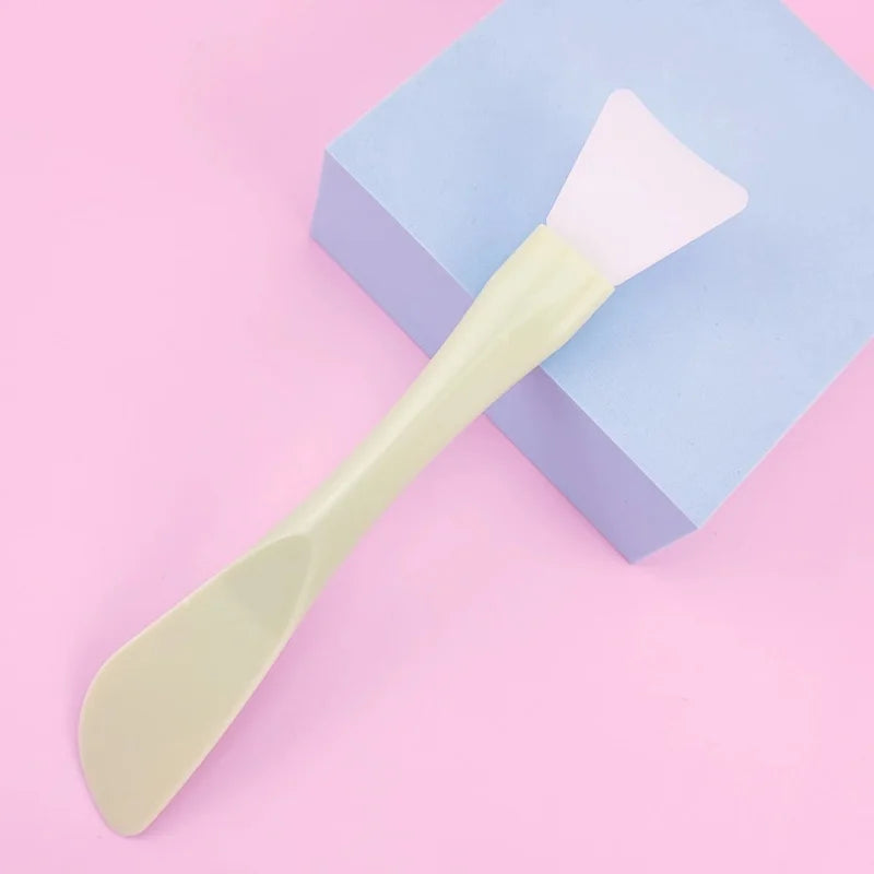 Dual-use Silicone Facial Mask Brush Soft Head With Scraper Integrated Mud Mask Brush DIY Skin Care Beauty Tools
