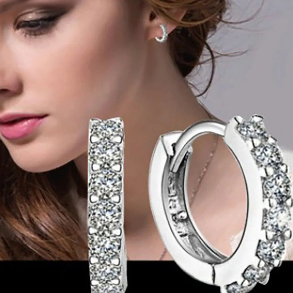 2026 Autumn Winter Fast Ship Newest Luxury Romantic Women Jewelry Plated Rhinestone Crystal Hoop Earrings For Women Wholesale