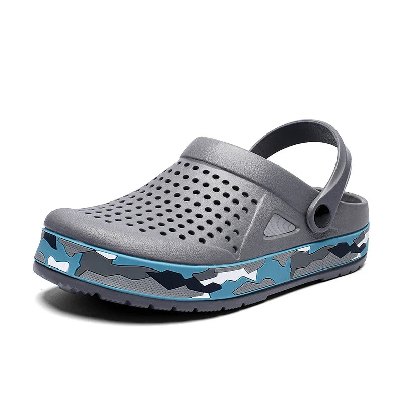 Men's summer casual hole shoes non slip lightweight breathable Two wearing men's sandals fashion comfort beach shoes slippers