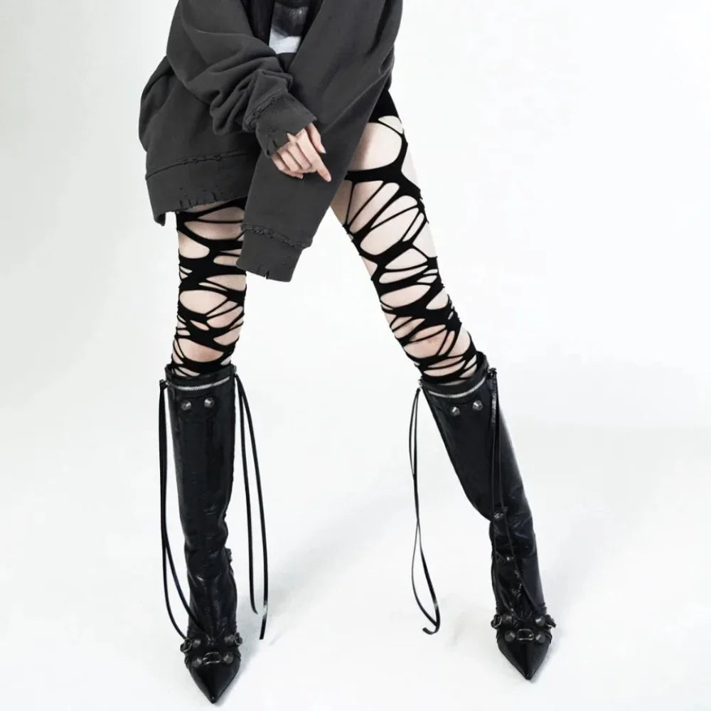 Womens Rebel Ripped Tights