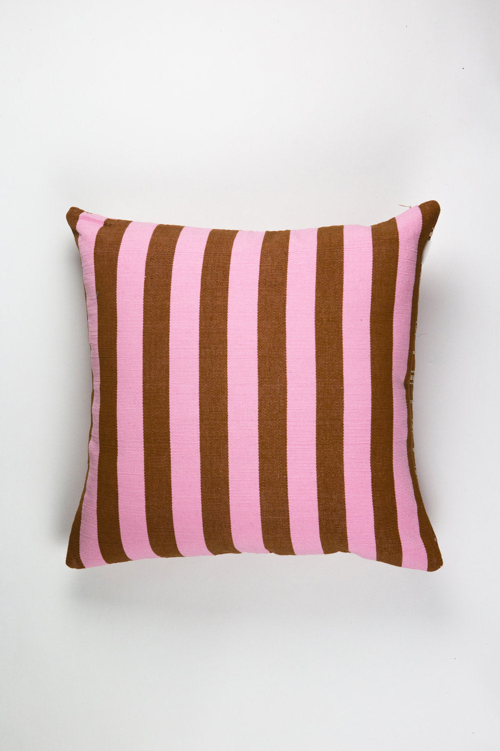 Santiago Grid Pillow - Baby Pink & Umber - 18"x18"