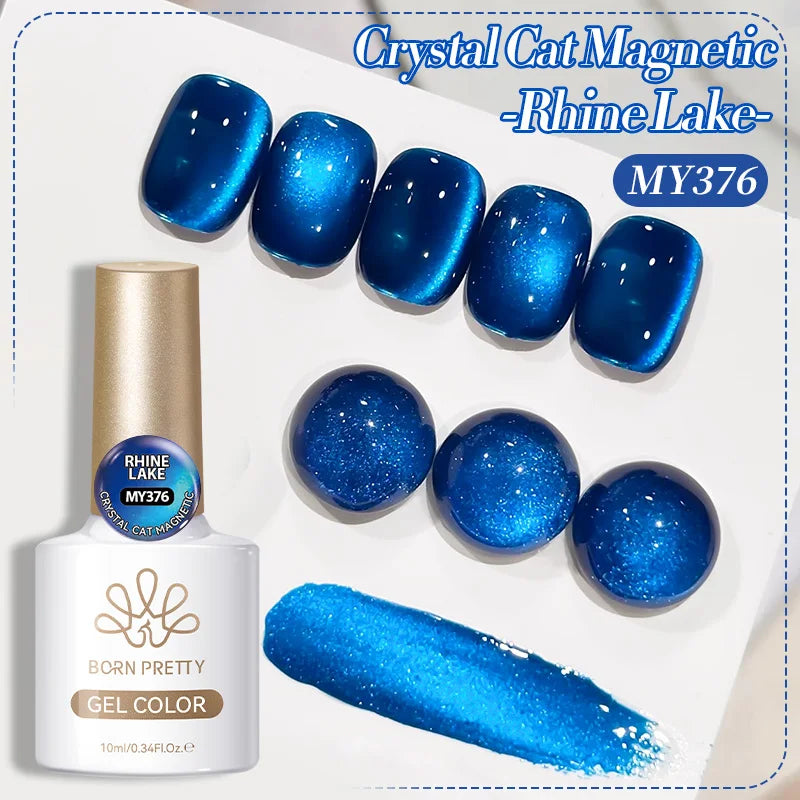 BORN PRETTY HEMA TPO FREE 10ml Rhine Lake Blue Cat Magnetic Gel Polish Semi Permanent Soak Off UV Gel Nail Art Varnish Manicure