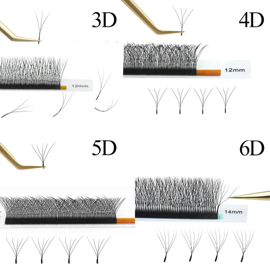 NAGARAKU Automatic Flowering W Shape Bloom 3D 4D 5D 6D Premade Fans Eyelash Extensions Natural Soft Light Full Dense