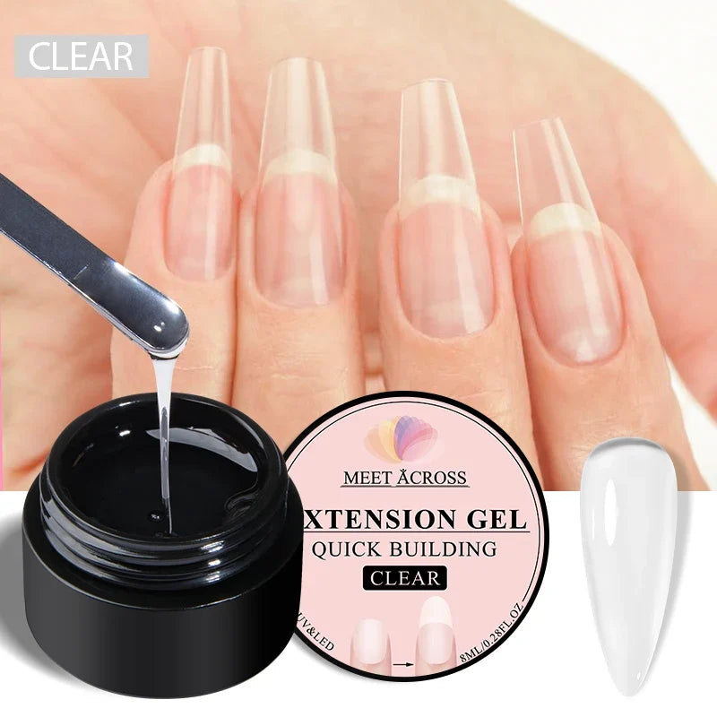 8ml Nude Pink White Quick Extension Gel Nail Polish Vernis Semi Permanent UV Construction Gel For Nail Extensions Nail Supplies