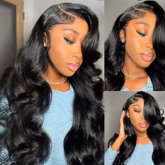 180-220% Density 16-40 Inch Natural Black 13x6 13x4 HD Transparent Lace Front Wigs Human Hair Body Wave Water Wave Brazilian Transparent Lace Frontal Wig For Women Human Hair Black Wigs Pre-Plucked Prebleached Promotional Sale Suitable Parties Gatherings