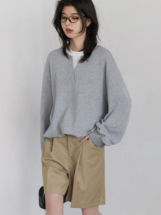 CHIC VEN Korean Women Sweatshirts Loose Casual New Contrast Splicing Hoodie Female Top Woman T Shirt Pullover Spring Autumn 2025