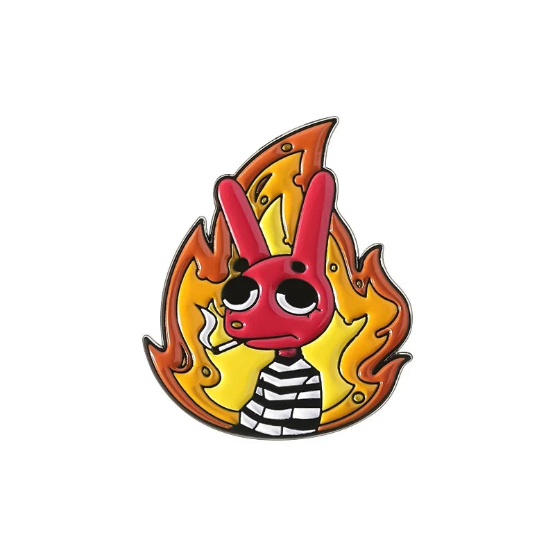 Red Rabbit Enamel Pins Custom NUNCA HABIA VISTO TANTA CACA JUNTA Brooches Lapel Badges Clothes Animal Jewelry Gift for Friends