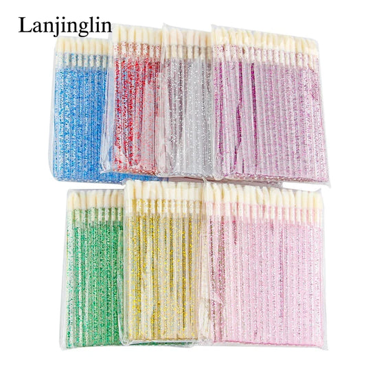 Lanjinglin 5/50 Pcs Lip Brush Reusable Makeup Brushes Lipstick Applicator Wands Eyelashes Extension Tool Beauty Accessories