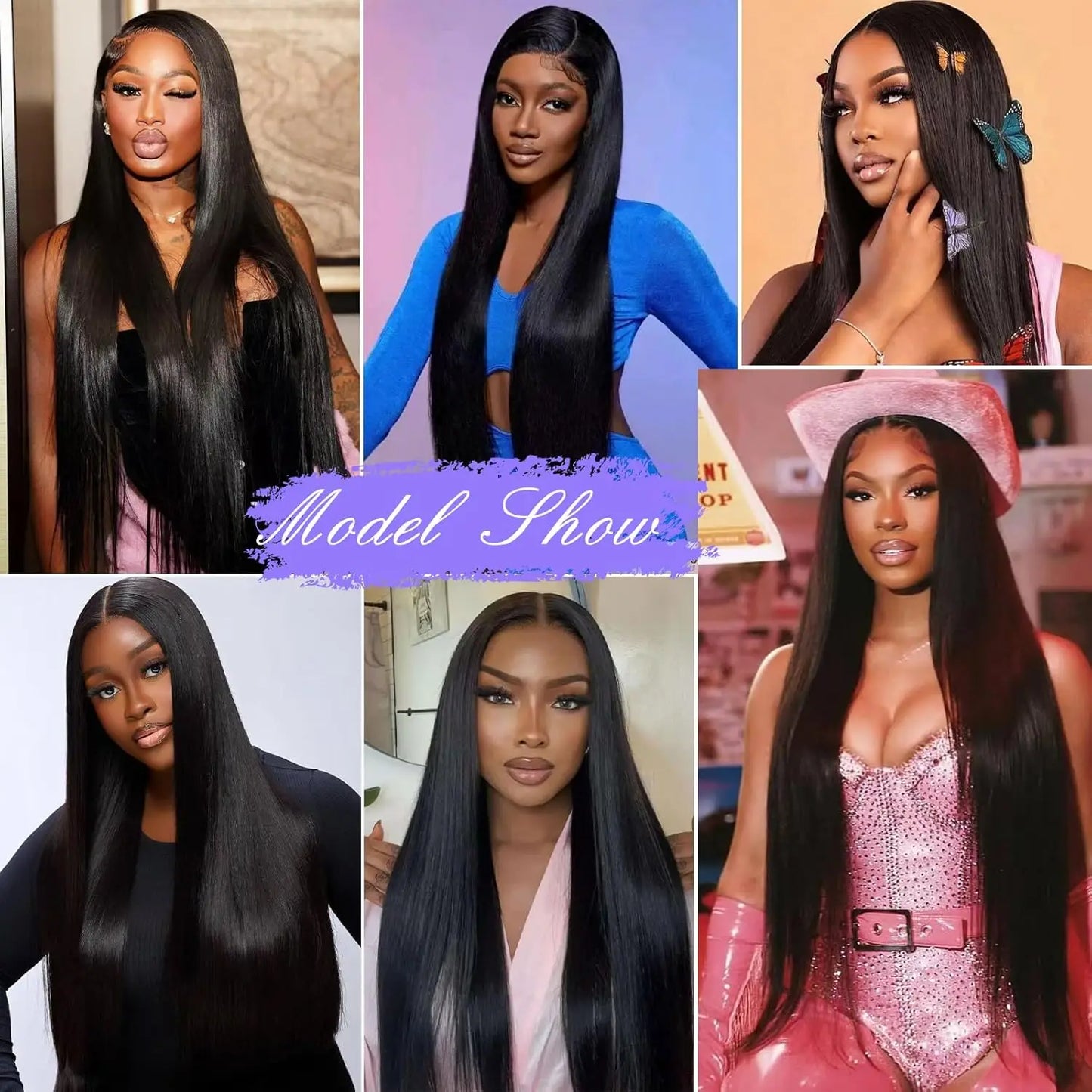 13x6 Lace Front Wigs Human Hair Pre Plucked Straight Human Hair Wig 200% Density HD Lace Frontal Wigs for Women Natural Black