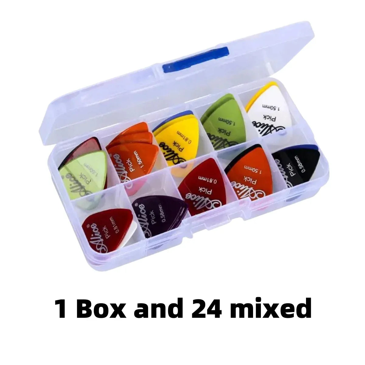 Multicolor Guitar Picks 24/50/100 Pieces Mixed ABS Premium Plastic Guitar Picks for Acoustic Electric Guitars Bass Or Ukulele
