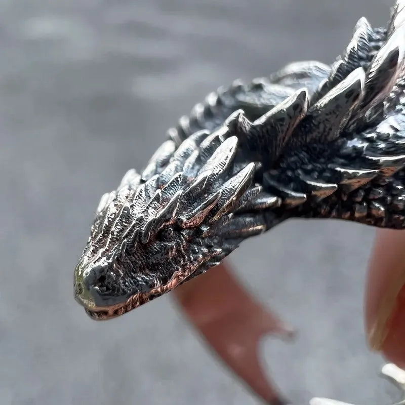 Dragon Rings Gothic Punk Style Pterosaur Wings Opening Adjustable Rings for Men Women Vintage Jewelry Accessories Gifts