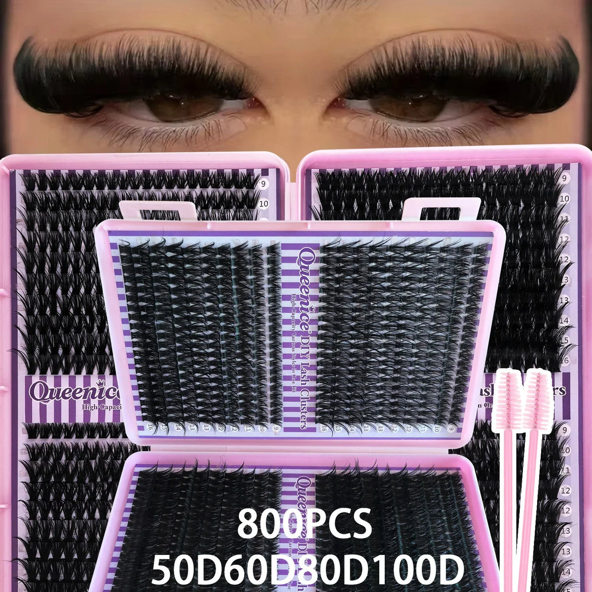 800pcs Cluster False Eyelash, Soft and Durable Design, Suitable for Daily Use, Natural, Everyday, and Voluminous Makeup Effect