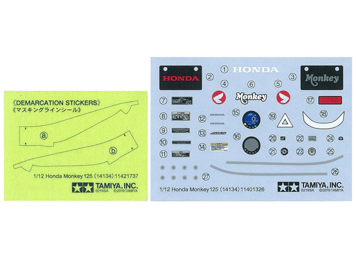 Model Kit Honda Monkey 125 Motorcycle 1/12 Scale Model by Tamiya