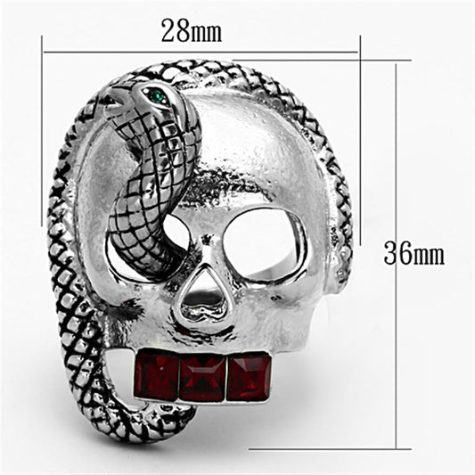 TK1038 - High polished (no plating) Stainless Steel Ring with Top Grade Crystal in Multi Color