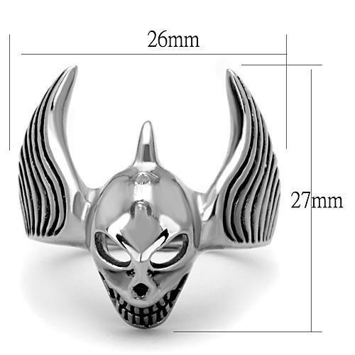 TK1599 - High polished (no plating) Stainless Steel Ring with Epoxy in Jet