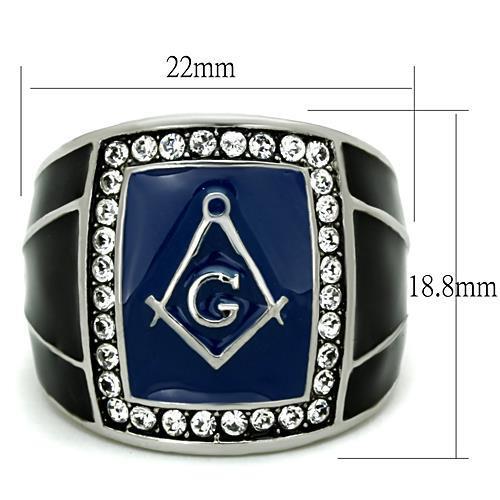 TK1612 - High polished (no plating) Stainless Steel Ring with Top Grade Crystal in Clear