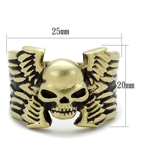 TK2445 - IP Antique Copper Stainless Steel Ring with Epoxy in Jet