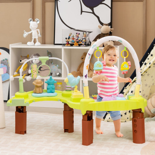 3-in-1 Baby Activity Center with 3-position for 0-24 Months-Green - Color: Green