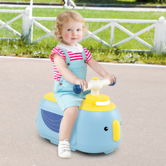 Toddler Ride on Toy with Trailer and Light Music-Blue - Color: Blue