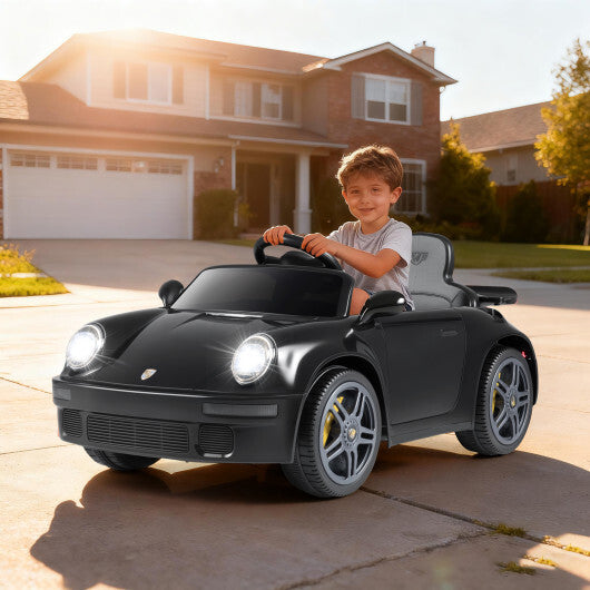 12V Electric Ride On Car Licensed RUF?CTR with Remote Control and Music-Black - Color: Black