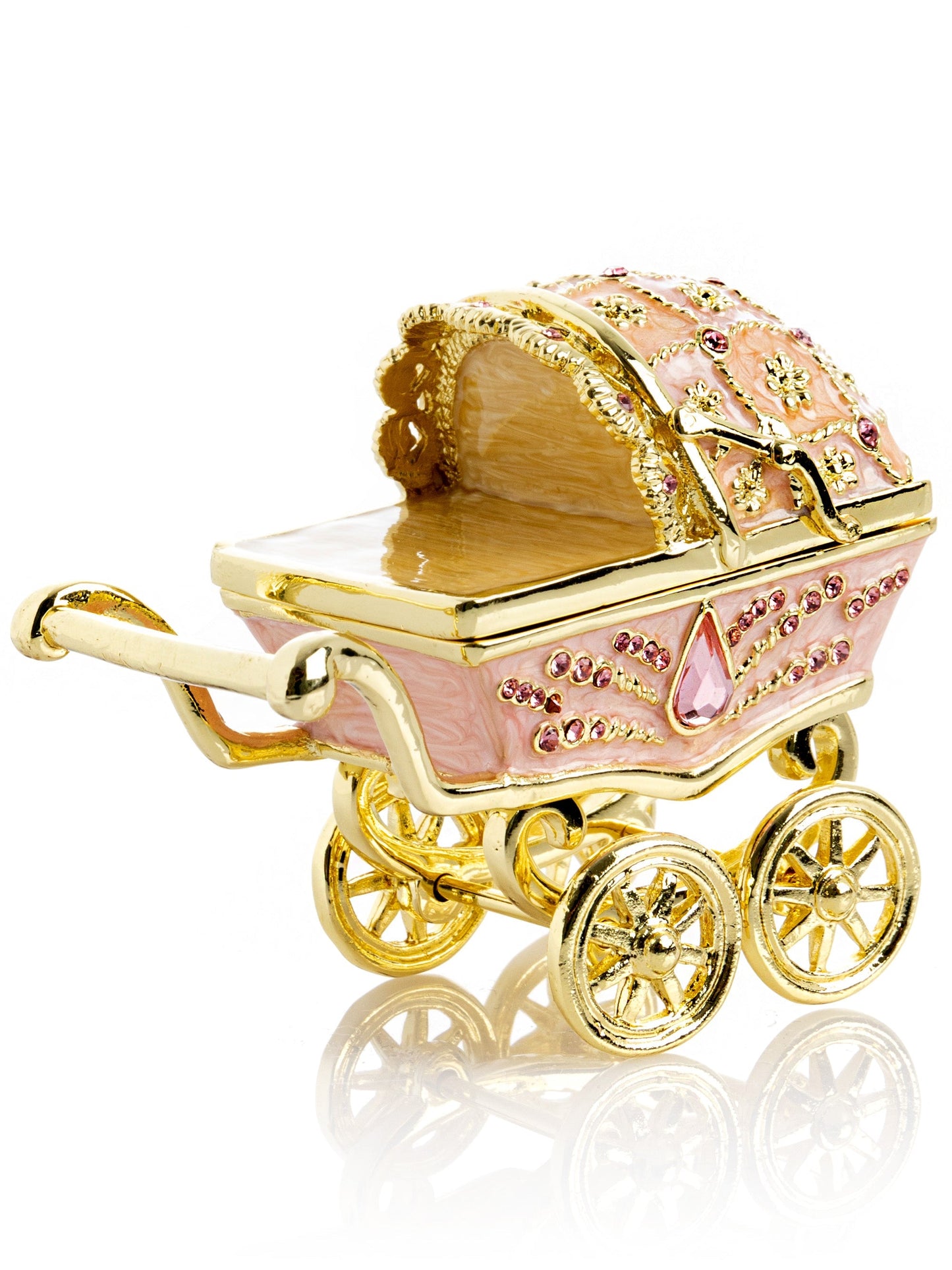 Pink Baby Carriage Trinket Box