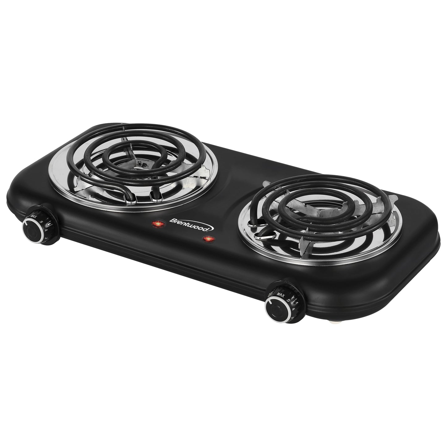 Brentwood 1100w Countertop Double Coiled Electric Burner in Black