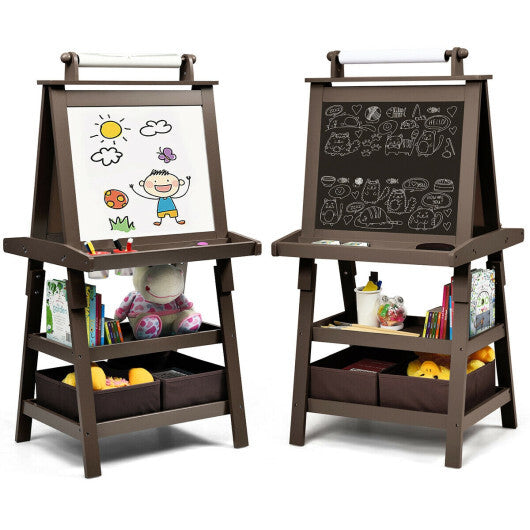 3 in 1 Double-Sided Storage Art Easel-Green