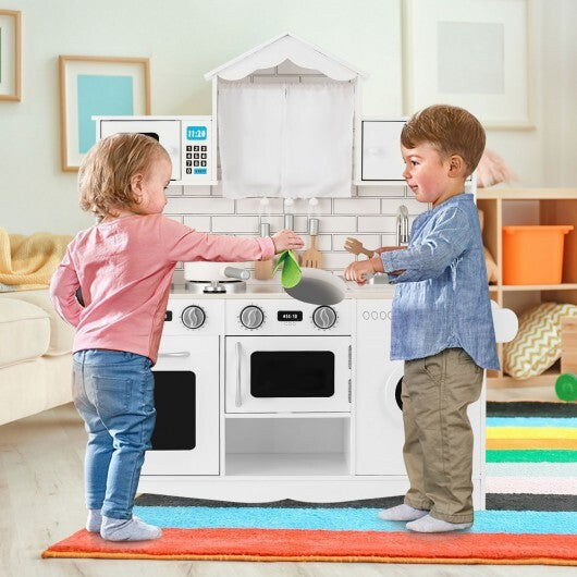 Wooden Kids Kitchen with Washing Machine