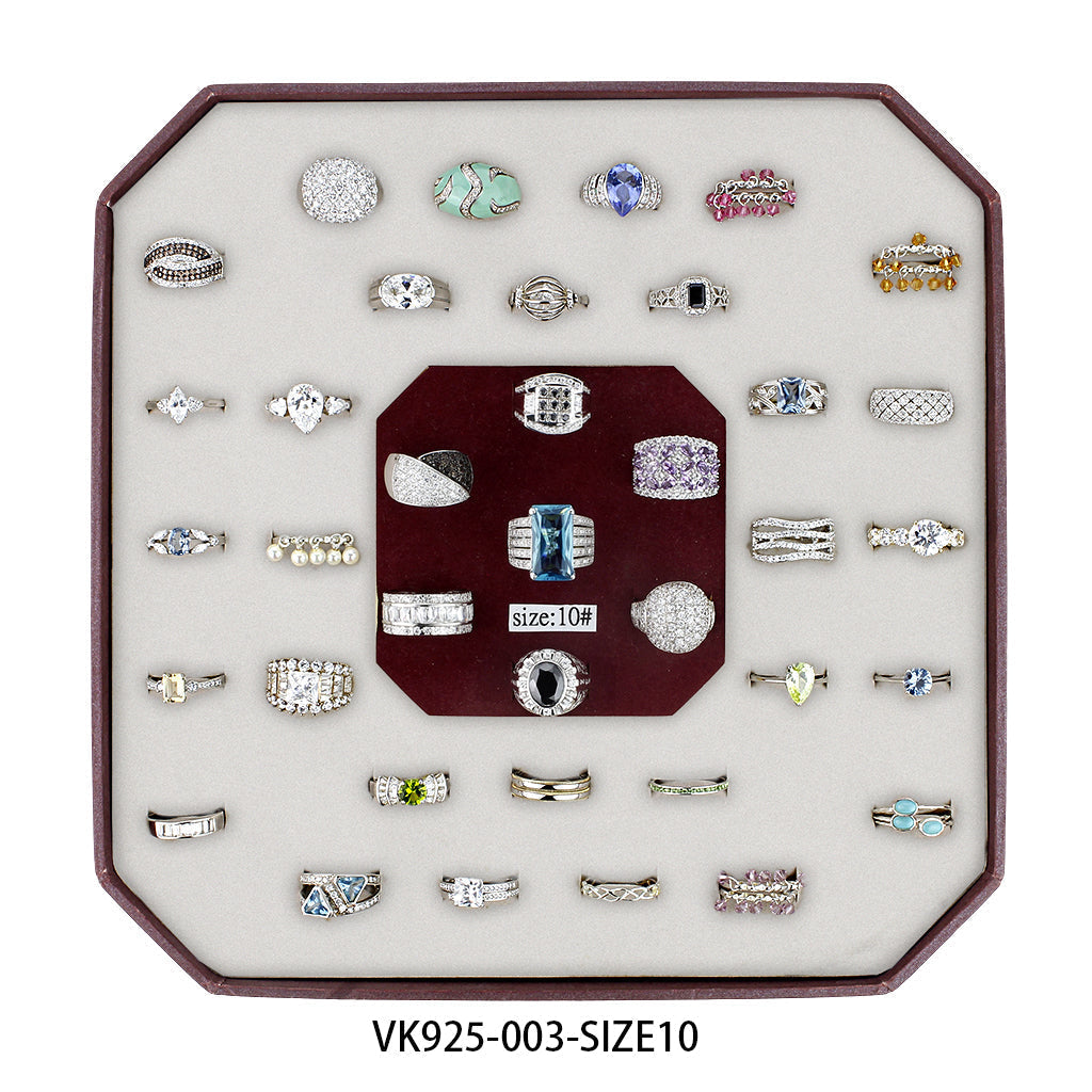 VK925-003-SIZE10 - Assorted 925 Sterling Silver Ring with Assorted in Assorted
