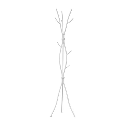 74-inch White Metal Coat Rack Entryway Hall Tree Umbrella Stand