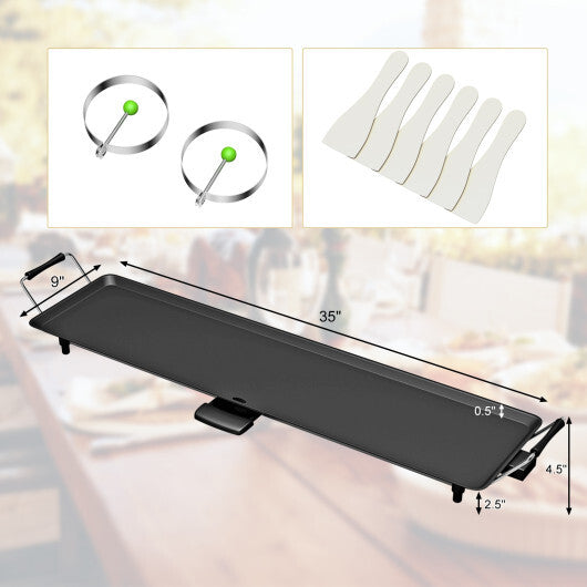 Electric Teppanyaki Table Top Grill Griddle BBQ Barbecue Nonstick Camping