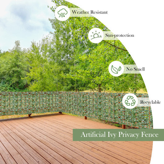 Faux Ivy Leaf Decorative Privacy Fence 59 x 118 Inch