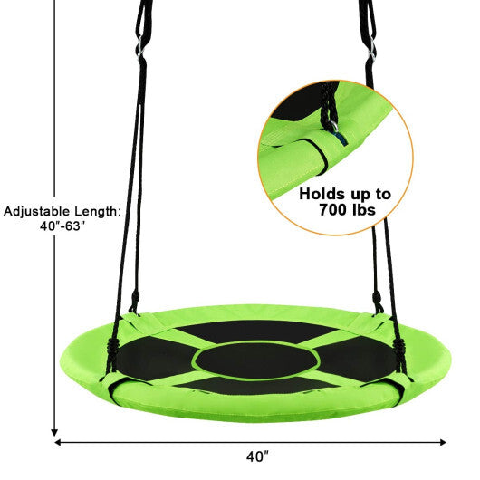 40" Flying Saucer Tree Swing Indoor Outdoor Play Set Swing for Kids Green