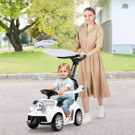 3-in-1 Push Car for Toddler Stroller Sliding Walking Car for Boys and Girls - White