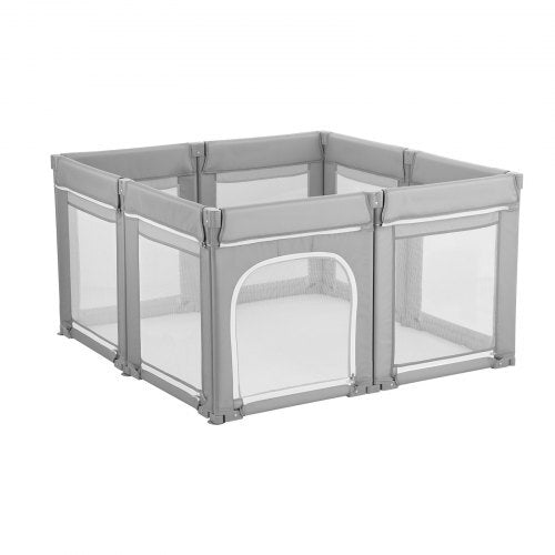 Baby Playpen, 47.2 x 47.2 Foldable Toddlers Playpen, Indoor/Outdoor Baby Fence Play Yard with Zippered Door & Soft Breathable Mesh, No-Gap Toddlers Activity Center for 6 -24 Months Babies