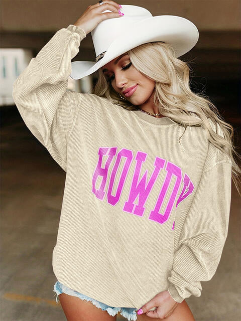 Women Full Size Howdy Graphic Round Neck Sweatshirt
