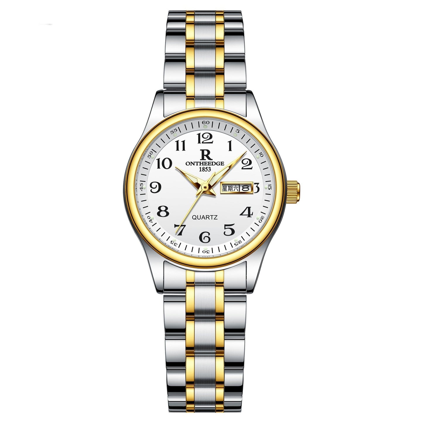 All-steel Double Calendar Middle-aged And Elderly Men's Watch