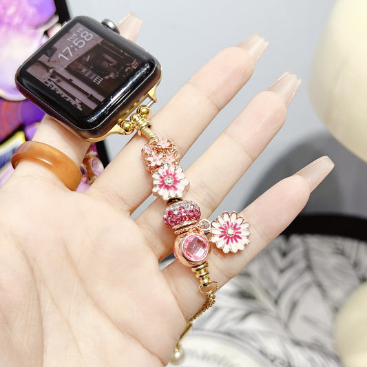 Watch With Red Flower Geometry