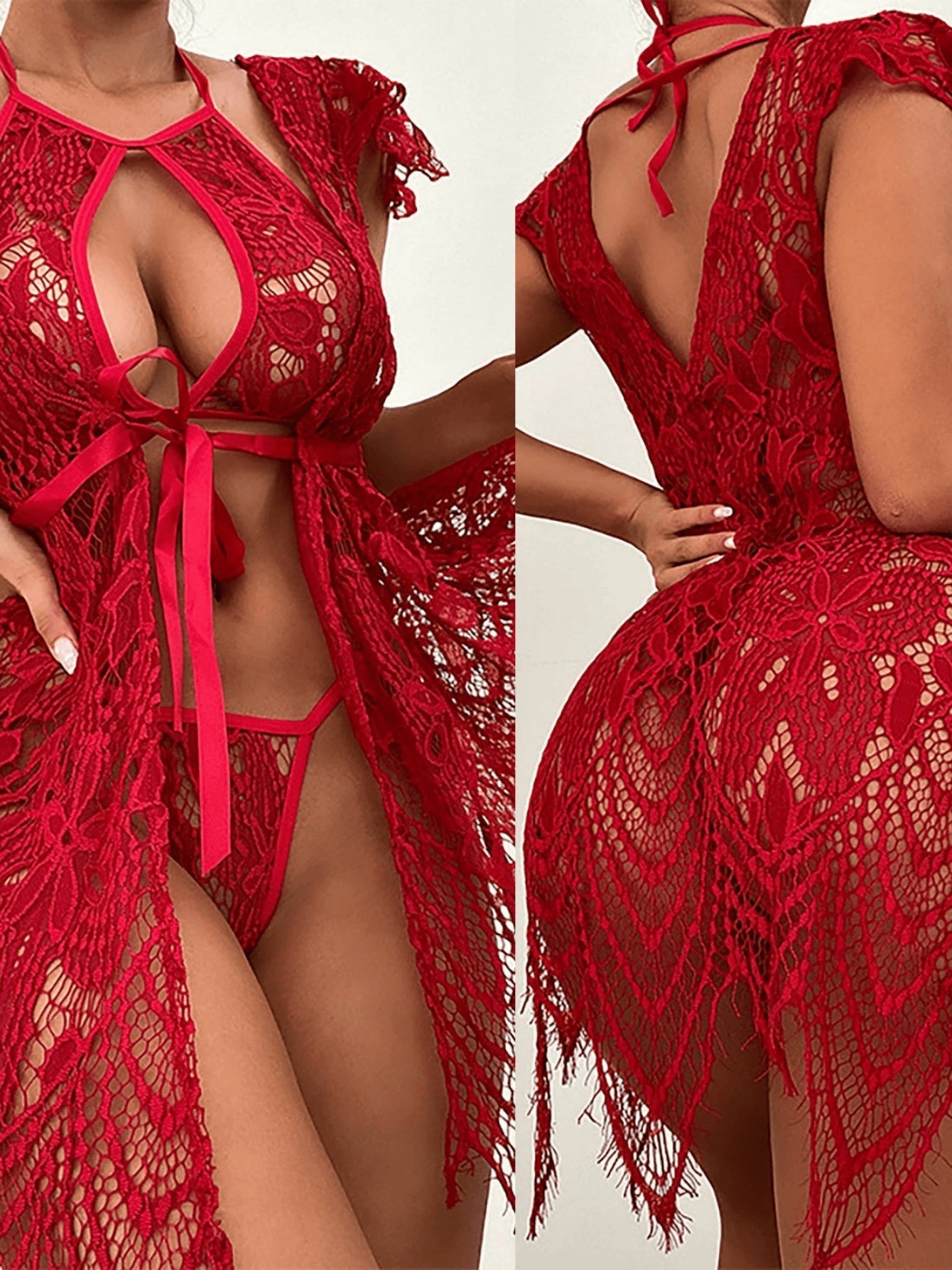 Sexy Lace Three-point Sexy Lingerie See-through Temptation Sexy Suit