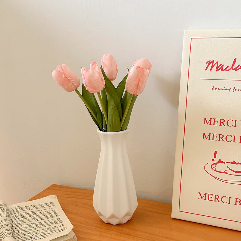 Tulip Vase Creative Living Room Flower Arrangement White Flower Device