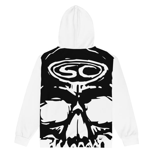 Allover SC Skull Print Unisex zip hoodie