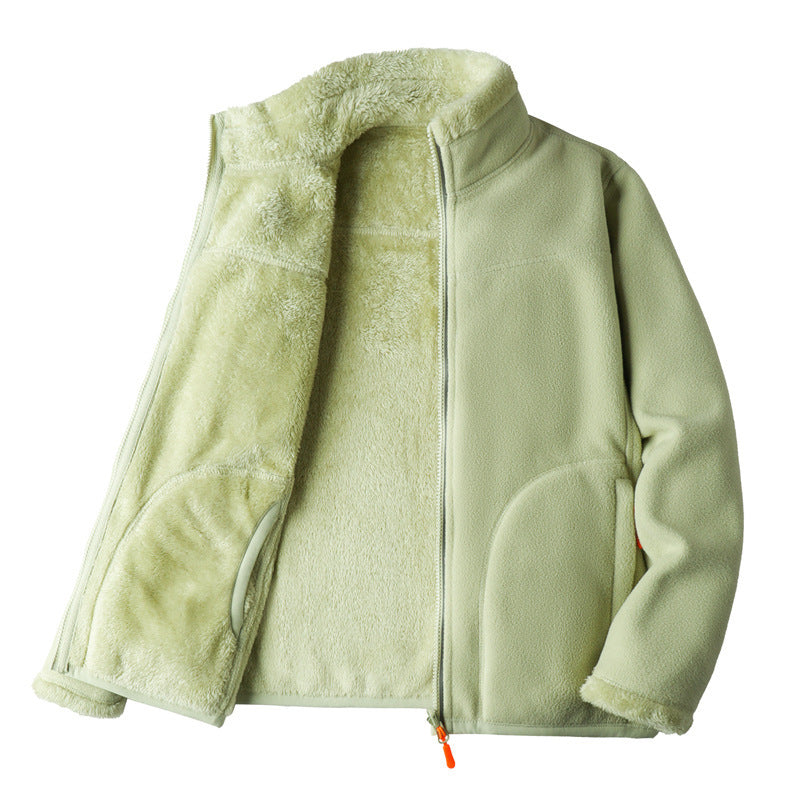 Double-sided Polar Fleece Outdoor Thick Warm Sweater Coat