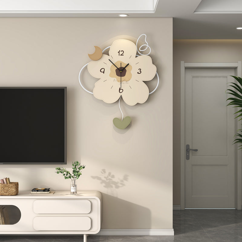 Cute Flower Shaped Wall Clock Modern Decorative Home Bedroom Decor