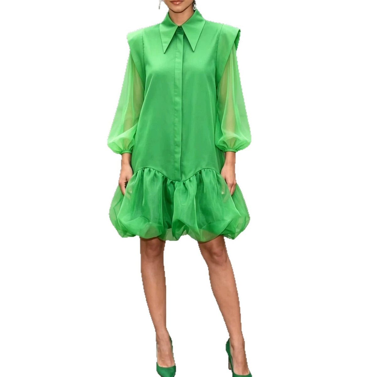 Elegant Tulle Patchwork Dress For Women