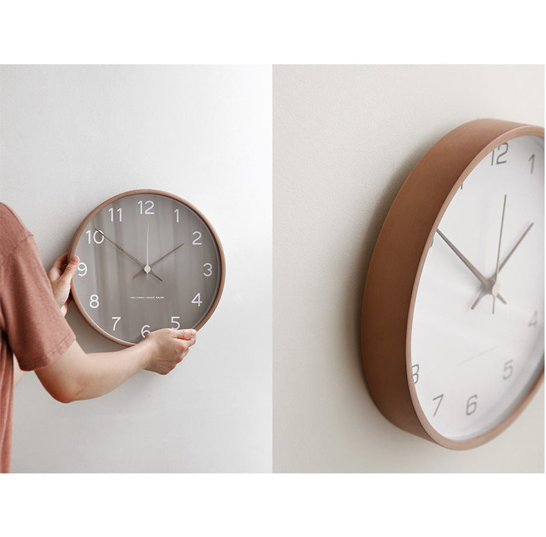 Wood Wall Clock Living Room Modern Minimalist Creative Clock
