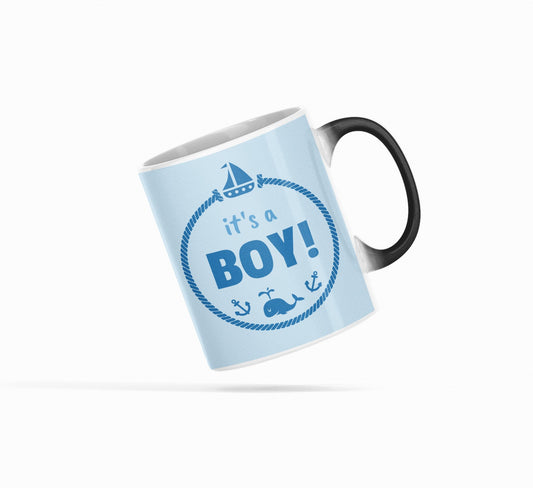Its a BOY Baby Shower Color Changing Heat Sensitive Mug