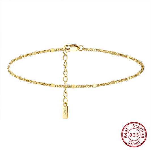 S925 Sterling Silver Anklet 12mm Spacer