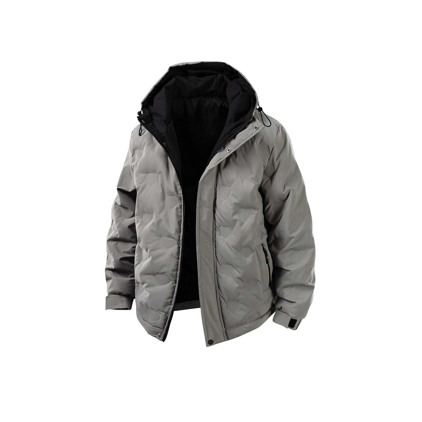 Winter Color-blocked Hooded Quality Versatile Casual Men's Light Luxury Cotton Jacket