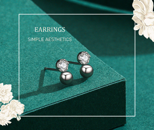 S925 Sterling Silver Diamond Hypoallergenic Earrings